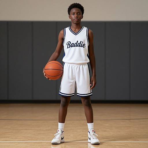 Realistic Dark-Skinned Baddie Basketball Boy