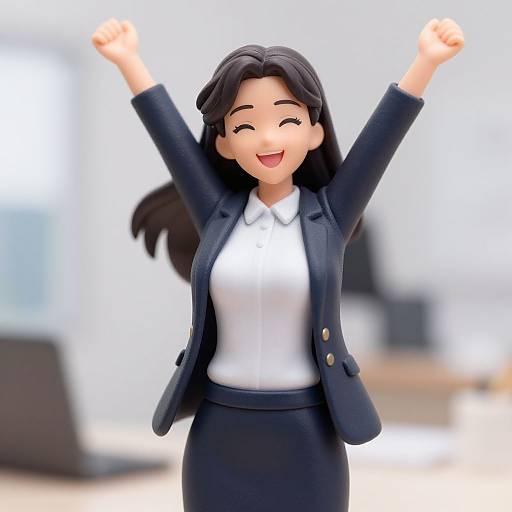 Happy Business Woman Figurine