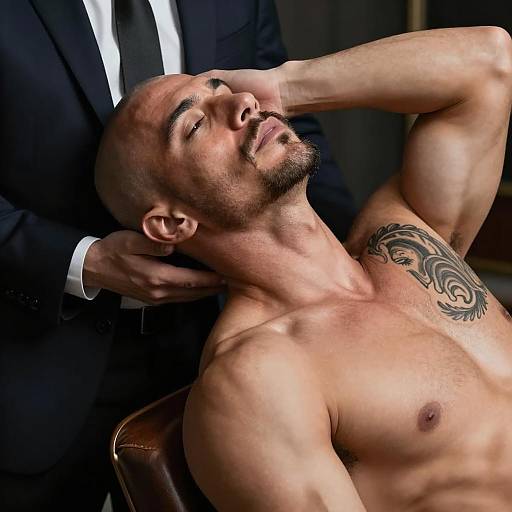 Muscular Man in Intimate Pose