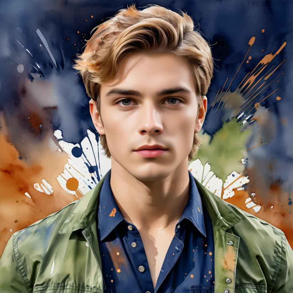 Stylized Portrait of Confident Young Man