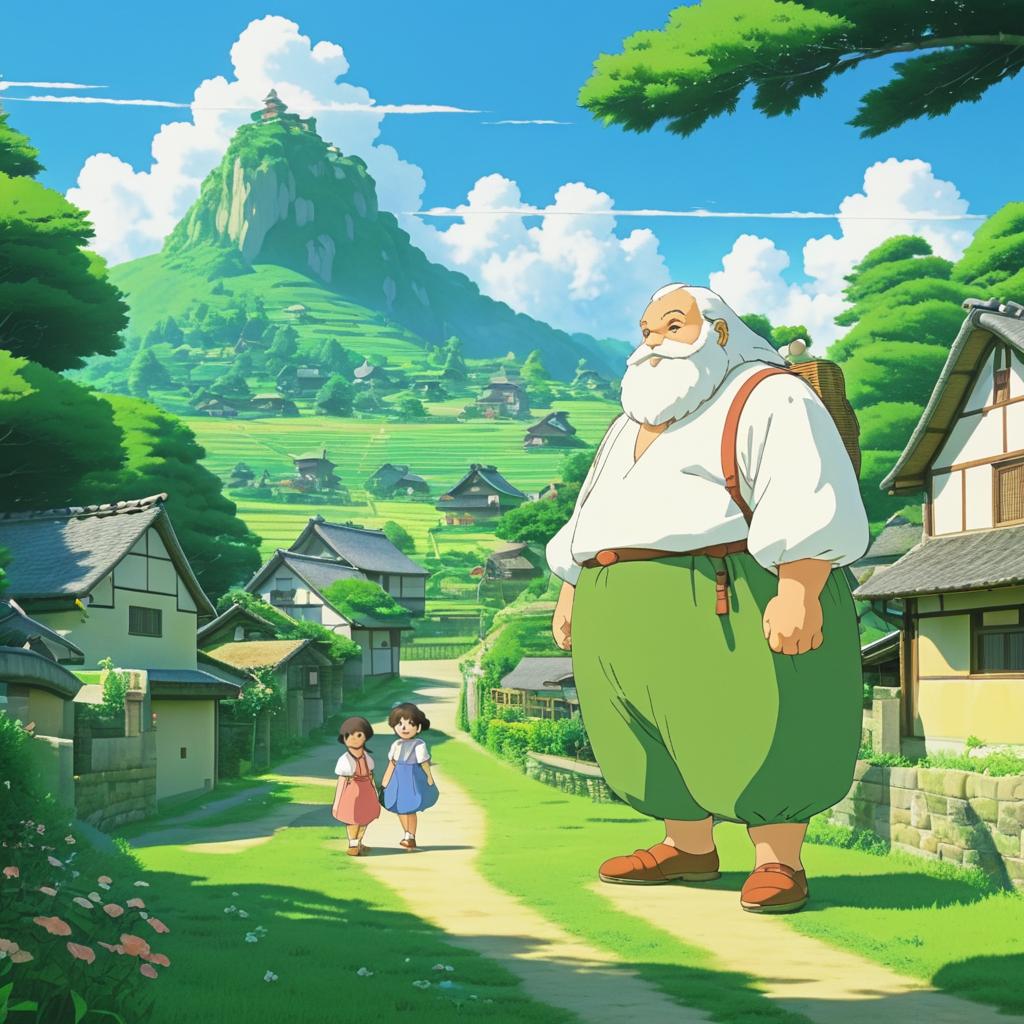 Gentle Giant in a 1990s Anime Village