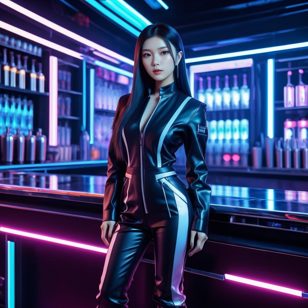 Futuristic Cyberpunk Bar Scene