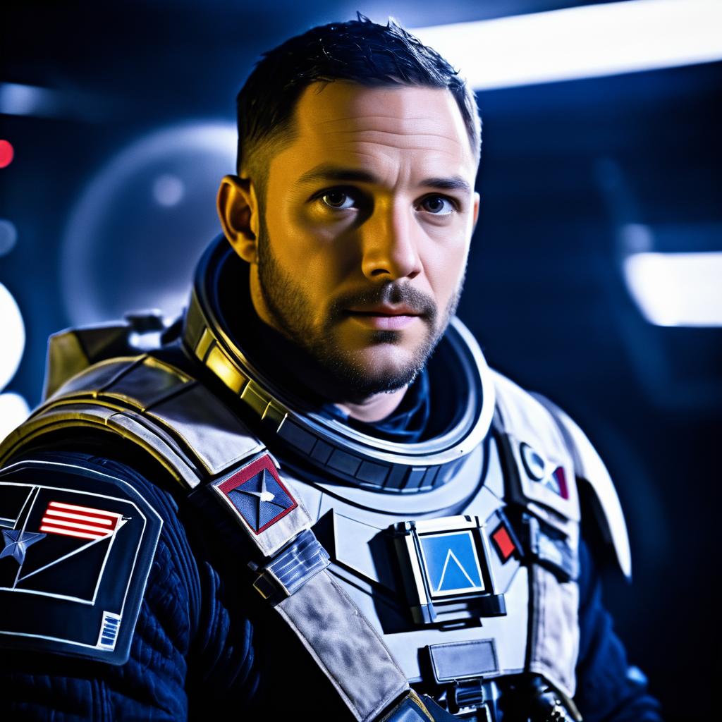 Rugged Space Captain Portrait of Tom Hardy