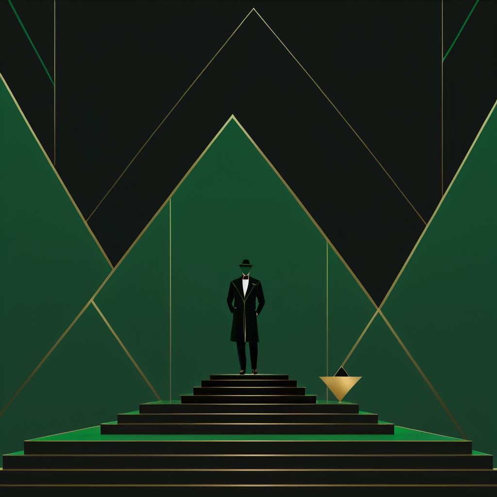 Stoic Gentleman in Art Deco Minimalism