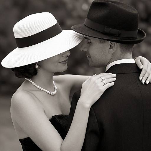 Elegantly Dressed Couple Sharing Tender Moment