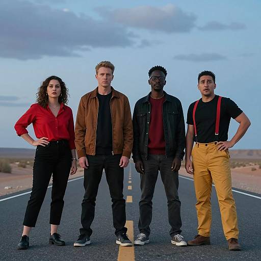 Dramatic Desert Encounter at Dusk