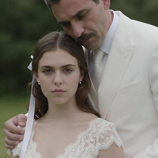 Serious Couple in Elegant Attire