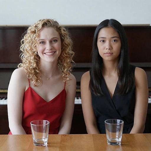 Candid Moment of Two Women at Table
