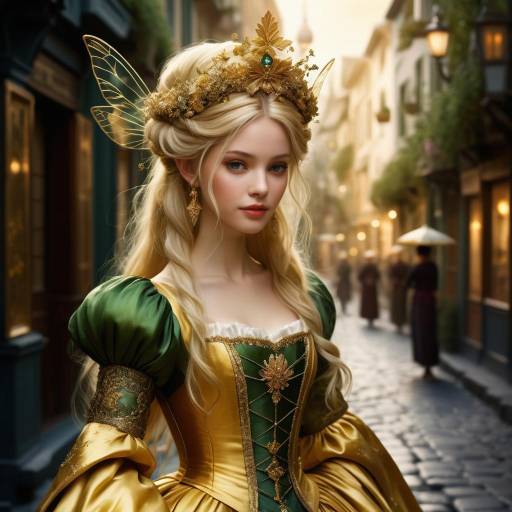 Enchanting Faery Diplomat in Fantasy Streets Enchanting Faery Diplomat in Fantasy Streets