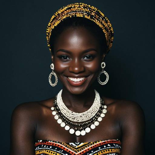 Elegant Dark-Skinned Woman in African Attire