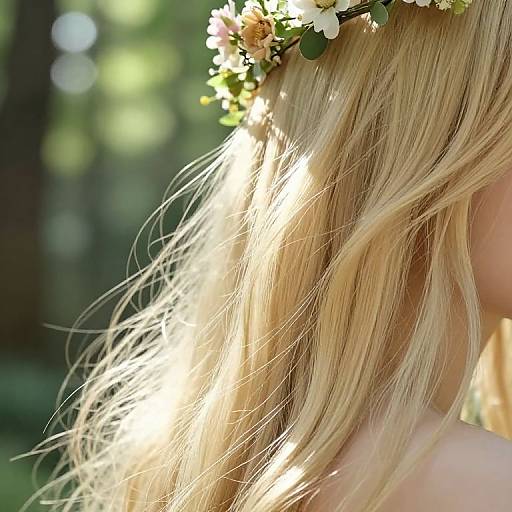 Ethereal Blonde Hair with Floral Crown