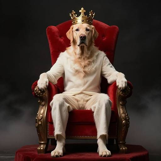 Walter White Labrador on Red Throne