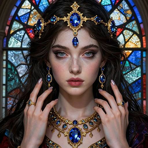 Gothic Sapphire and Gold Ornament