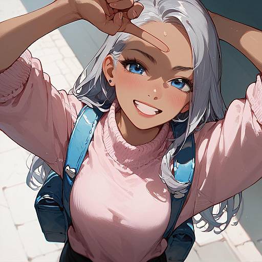 Confident Anime Girl Urban Portrait