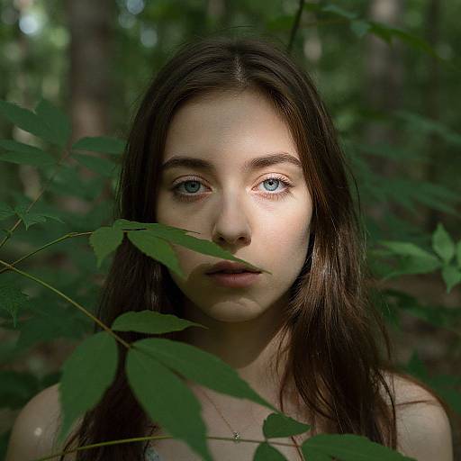 Enigmatic Portrait in Surreal Forest