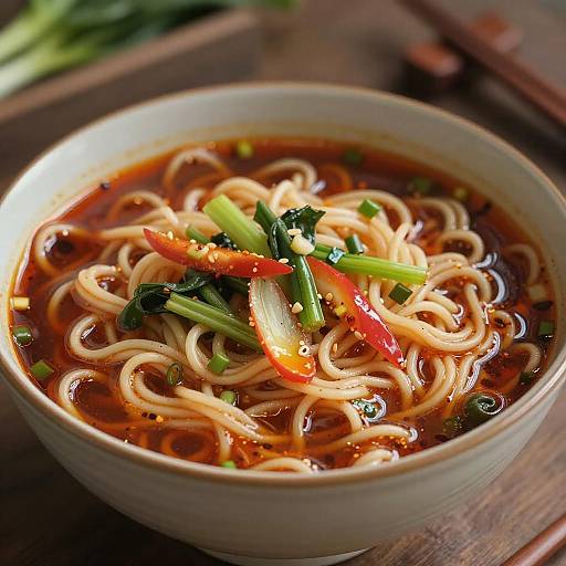 Ultra-Realistic Spicy Vegetable Ramen Bowl