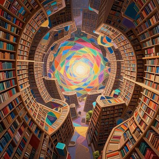 Surreal Endless Library in Vortex
