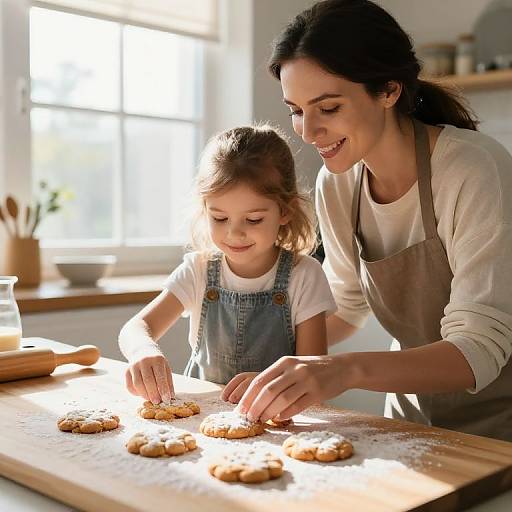 Mother and Daughter Baking Together