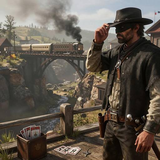 Cinematic Western Card Game Showdown