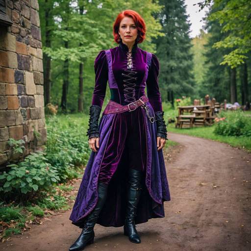 Woman in Renaissance Fair Outfit Standing Outdoors