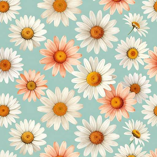 Vibrant Daisy Floral Pattern Illustration