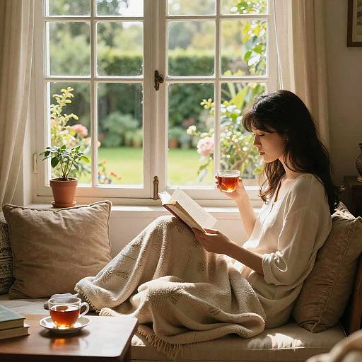 Cozy Sunlit Room with Garden View