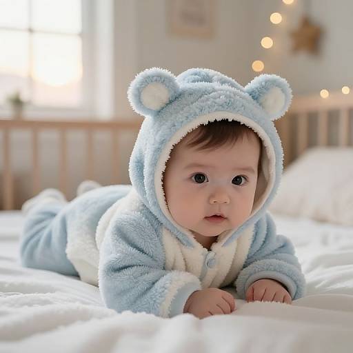Cozy Pastel Blue Infant Night Suit