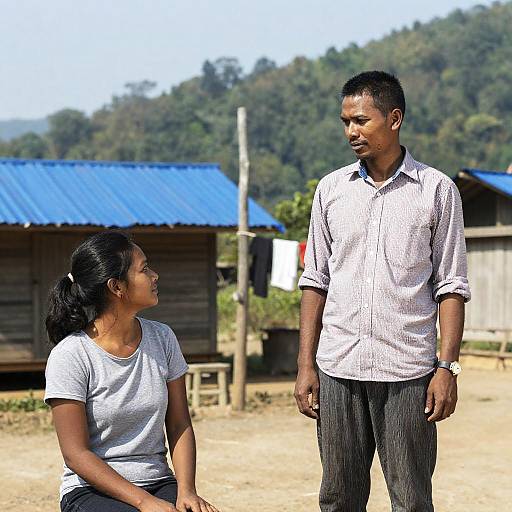Couple in Rustic Outdoor Setting
