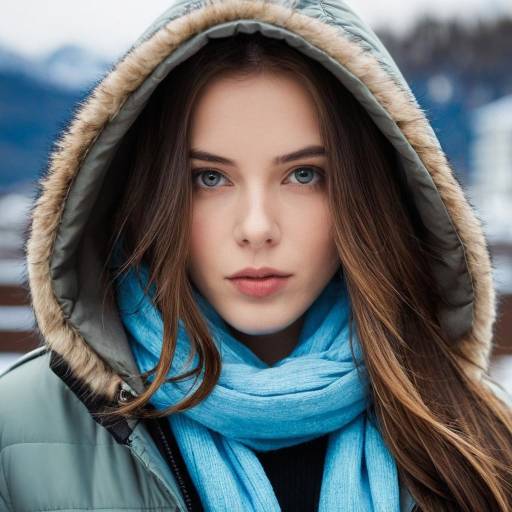 Realistic Portrait of a Girl in Hoodie