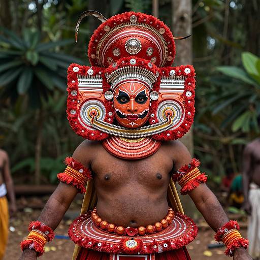 Stunning Theyyam Dancer in Traditional Attire