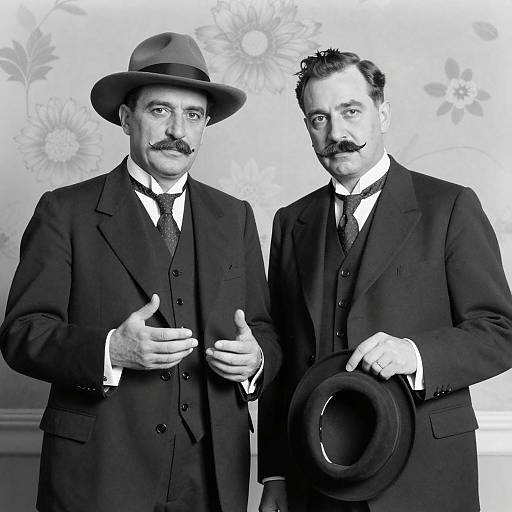 Classic Black and White Portrait of Two Men