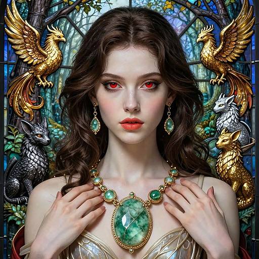 Ivory and Gold Amulet with Mythical Creatures