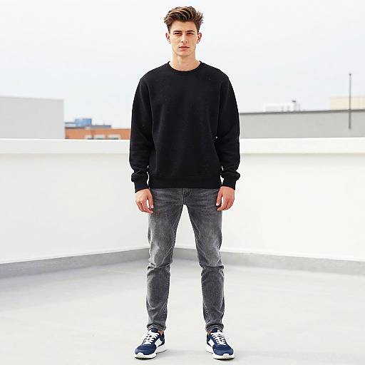 Stylish Young Man on Rooftop