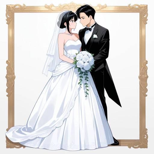 Khmer and Japanese Couple in Wedding Attire Khmer and Japanese Couple in Wedding Attire
