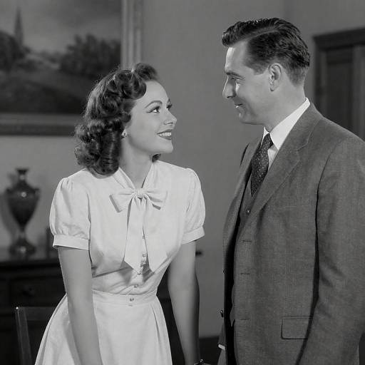 Vintage Couple in Black-and-White Photograph