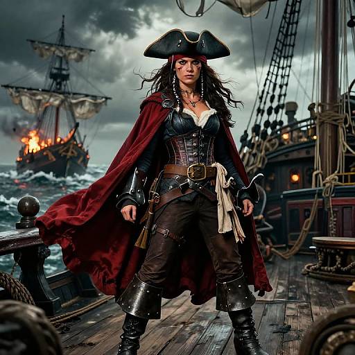 Commanding Pirate Queen Amidst Hurricane