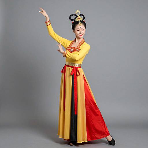 Woman in Traditional Chinese Dance Costume