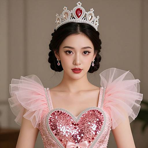 Luxurious Sequin Queen of Hearts