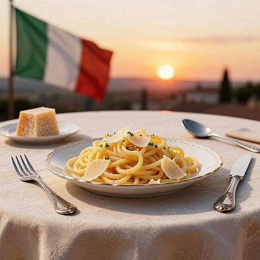 Italian Sunset Table Setting Art