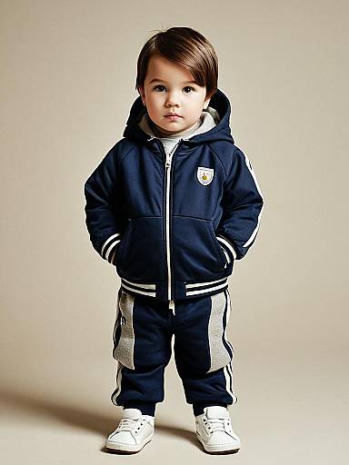 Toddler Boy in Navy Blue Tracksuit