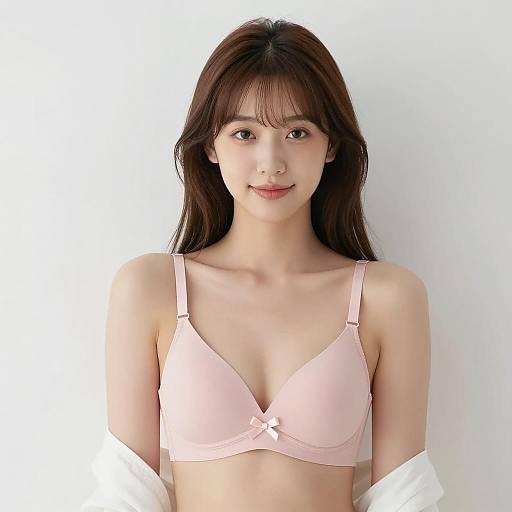 Young Woman in Pink Bra