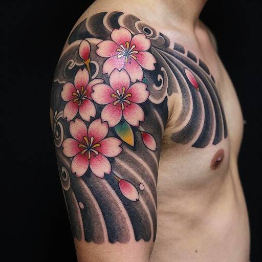 Intricate Japanese Cherry Blossom Tattoo