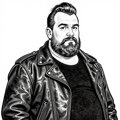 Opulent Bearded Biker in Ink