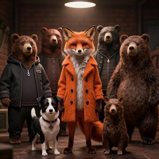 Tweed Fox and Furry Ensemble