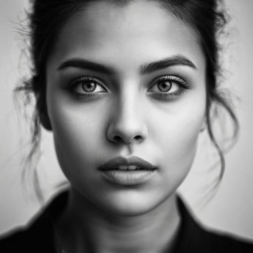 Black and White Close-Up Portrait of Woman