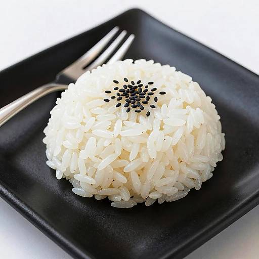 Close-Up of Rice with Black Sesame