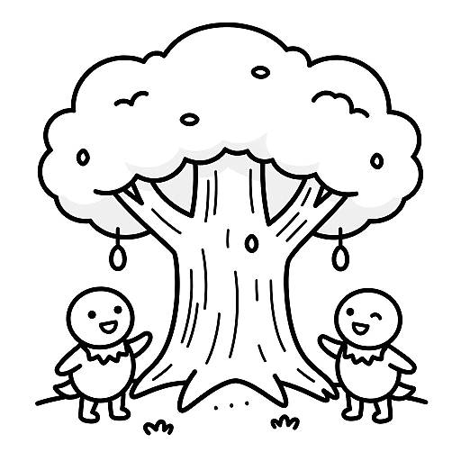 Legendary Ancient Tree Spirit Coloring Page