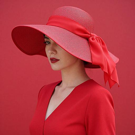 Elegant Woman in Striking Red Outfit