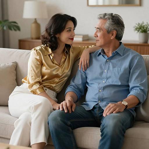 Cozy Living Room Portrait of Couple