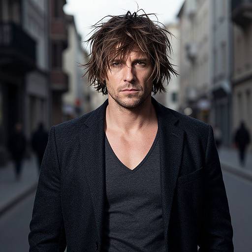 Dramatic Portrait of Fit European Man